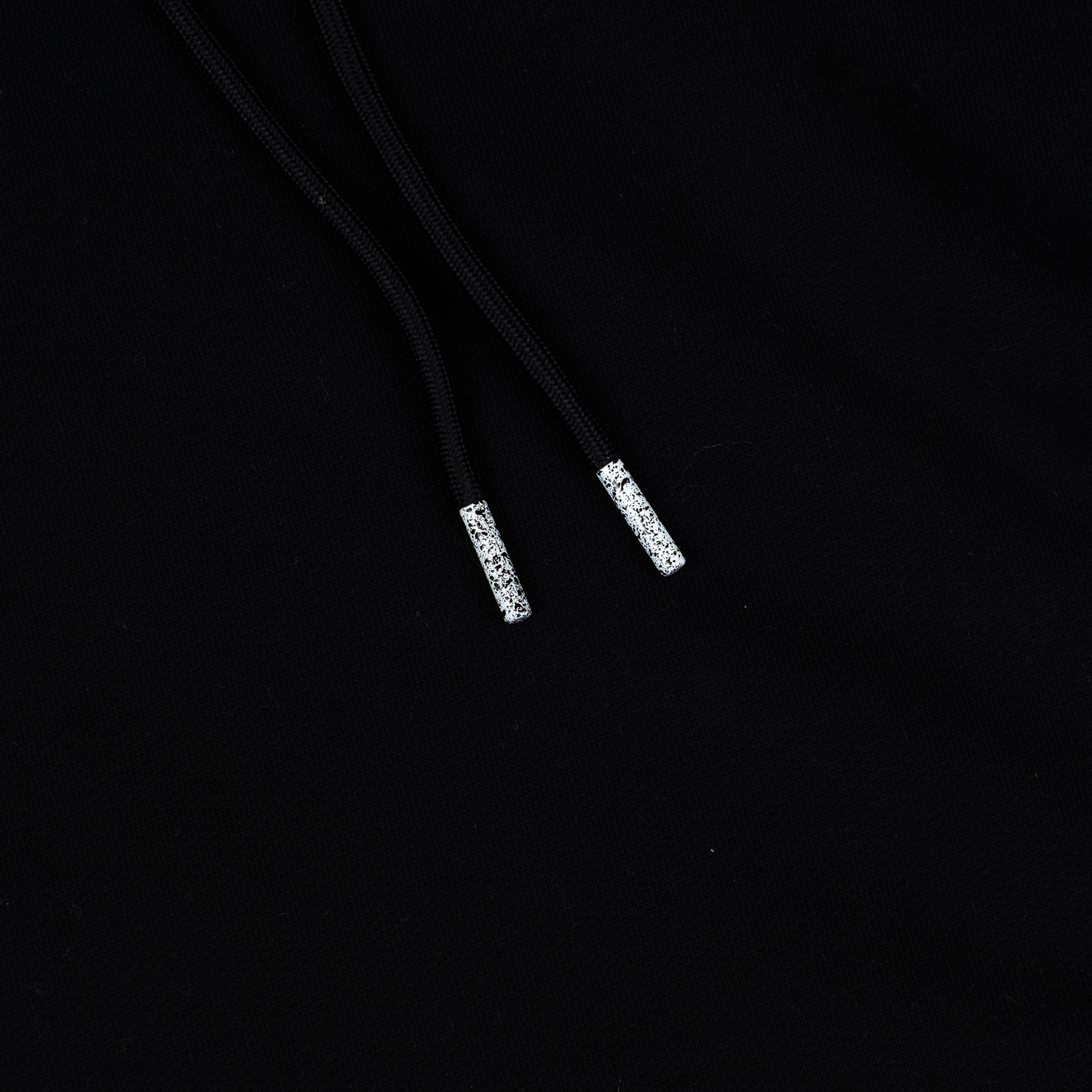 Solace Golf black hoody drawcord detail.