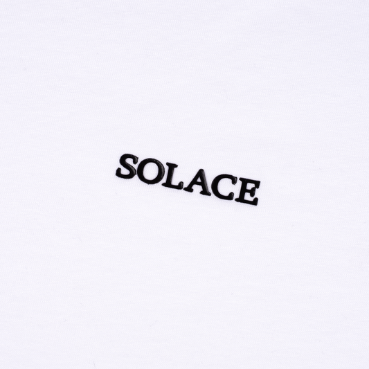 White Solace Crew Neck T-Shirt Logo